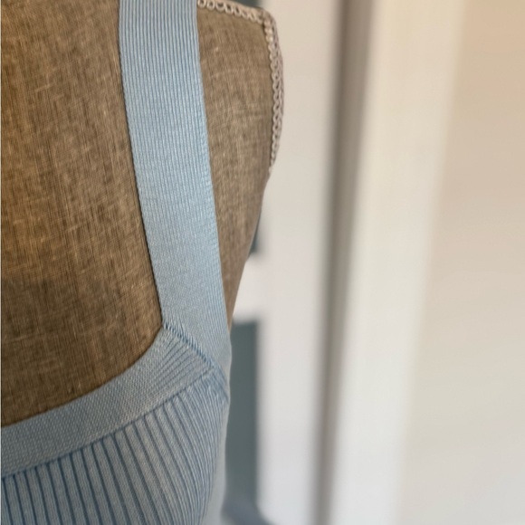 Ribbed Square Neck Sweater Tank Airy Blue- Like New - Picture 9 of 11